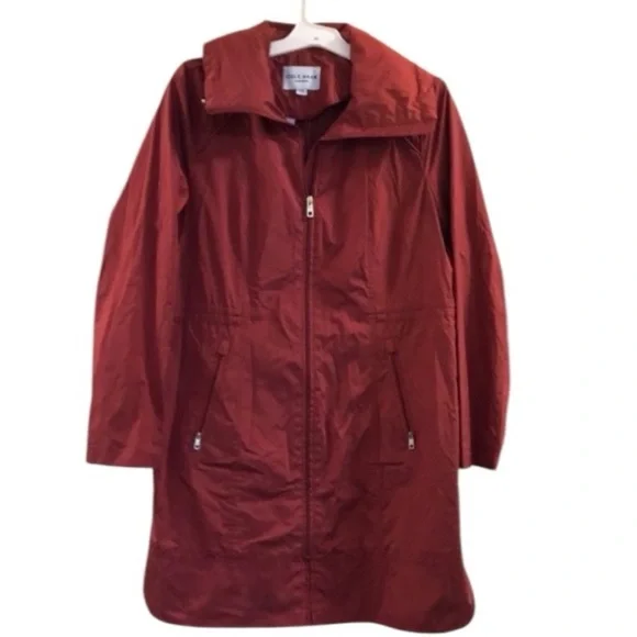 COLE HAAN SIGNATURE Back Bow Hooded Raincoat - Picture 16 of 16